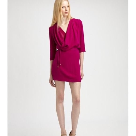 DVF Rachel Lilly Silk Crepe Cowl Neck Dress Black 2 - Picture 4 of 12